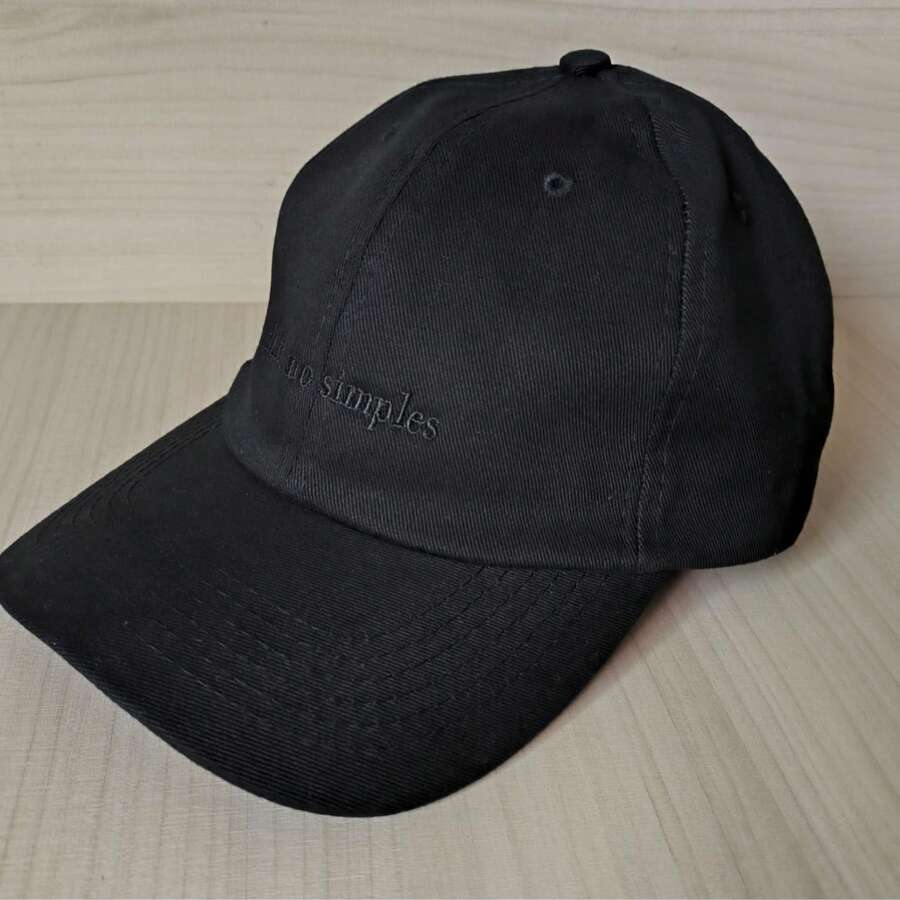 Happy Cap In Simple Unisex Baseball Embroidered Curved Brim Casual Premium Cotton - Negro - Ver 1