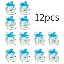 12个可爱卡通礼盒，粉色和蓝色动物图案，适合包装洗礼用品和糖果 - 動物款 - 查看 13