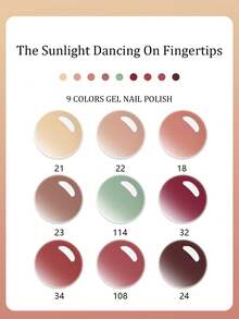 GAVY 9 pièces Ensemble de vernis à ongles gel couleur café classique, convient pour le durcissement UV/LED, adapté pour le salon et le DIY, 7 ml par bouteille - Multicolore - Voir 8