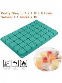 1个/2个/3个焦糖糖果模具，40孔方形硅胶模具，适用于制作巧克力、糖果、冰块、软糖、甘纳许、果冻、松露巧克力 - 彩色 - 查看 6