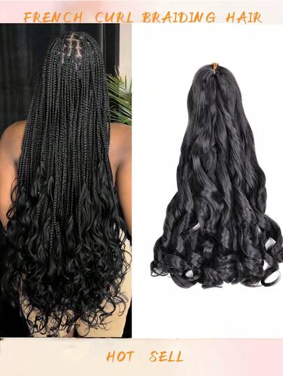 75克 24英寸法式卷发编发，18英寸法式卷发编发，预拉伸松散波浪弹性编发合成假发接发套装