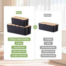 Large Cable Management Box - Wood Grain Style Cable Organizer, For TV Cables, Computer Cables, USB Hubs, And Under-Desk Power Strips - ABS Material - Multicolor - View 9