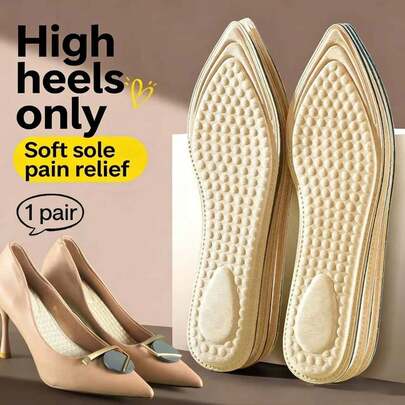 1 Pair Women's Insole For High Heels, Super Soft, Breathable, Moisture-Wicking, Pain-Relieving, Suitable For High Heels And Casual Shoes, Trimmable, Suitable For All Seasons