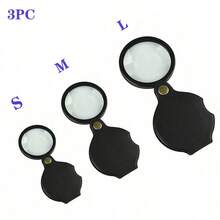 1个便携式折叠10倍放大镜，迷你口袋放大镜，高品质皮革保护套，经久耐用，适合老年人、学生、阅读、精密工作，包含保护套，是维修、观察和硬币的理想选择。 - 黑色 - 查看 14