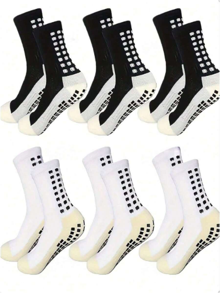 4/5/6 pares de calcetines deportivos de alto rendimiento para hombres, con agarre mejorado, tela transpirable que absorbe la humedad, adecuados para fútbol, baloncesto, correr y otros deportes - Multicolor - Ver 1