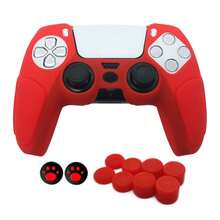 1 Set 5 Controller Protective Case + 10pcs Joystick Cap, Thickened Silicone, Anti-Slip Texture Design Anti-Drop Anti-Scratch Anti-Sweat, Enhanced Gaming Experience, Bottom Large Opening For Charging Dock - View 11