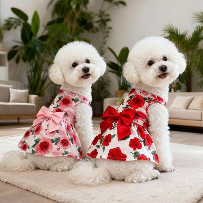 Nuevas prendas para mascotas de primavera/verano, atuendos de boda del Día de San Valentín, disfraces lindos, ropa y vestidos para perros, los talla grande vendidos en el comercio transfronterizo