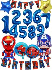 Marvel 蜘蛛侠漫威主题生日派对装饰套装，包含卡通气球和32英寸大数字装饰，适用于庆祝活动和礼品/花束。 - 氣球套裝 - 查看 5