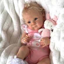 Reborn Baby Dolls - 20 Inch Soft Body Realistic Baby Doll Girl Lovely Awake Blond Curly Hair Girl Bebe Reborn De Silicona Real Life Baby Dolls With Gift Box For Kids Age 3+ Collectors - Multicolor - View 4