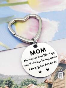 Mother's Day Gift "You'll Always Be My Home" Heart Shaped Keychain, Sentimental Accessory, Commemorative Party Keychain - View 1