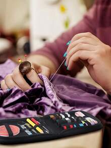 1pc Portable Sewing Kit, 10pcs/Set Sewing Thread Bobbins, Needles, Threader, Household Sewing Supplies - A - View 6