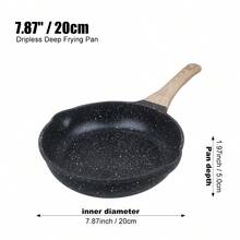 1 pieza Sartén antiadherente de fondo plano, apta para todo tipo de cocinas, disponible en negro/blanco, utensilios de cocina esenciales, sartén de fondo plano de aluminio fácil de limpiar - Ver 9