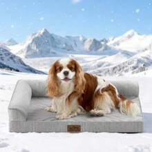 Cooling Dog Bed Orthopedic Foam Dog Bed With Sides Removable Cover And Waterproof Lining And Nons Bottom Comfortable Pet Beds For Dogs Grey 30" L X 20" W X 6" Th - 如圖所示 - 查看 8