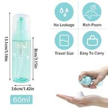 2pcs 60ml Eyelash Foam Bottle, Refillable Eyelash Cleansing Foam Dispenser, Plastic Cosmetic Empty Container - View 5