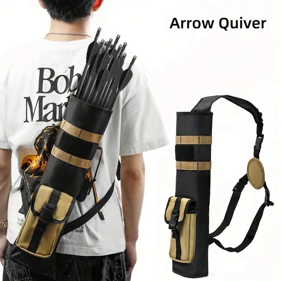 Funda de flechas Pskook para caza, ligera, de doble uso, plegable, compacta, con sistema Molle y bolsillo colgante para la cadera.