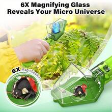 Kit portátil de recolección de insectos, incluye lupa 6X, ideal para aventuras al aire libre, manejo de plagas en el jardín y captura de mariquitas, mariposas y libélulas en entornos verdes - A - Ver 6