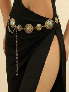 Vintage Elegant Handmade Iron Waist Chain - Gold - View 4