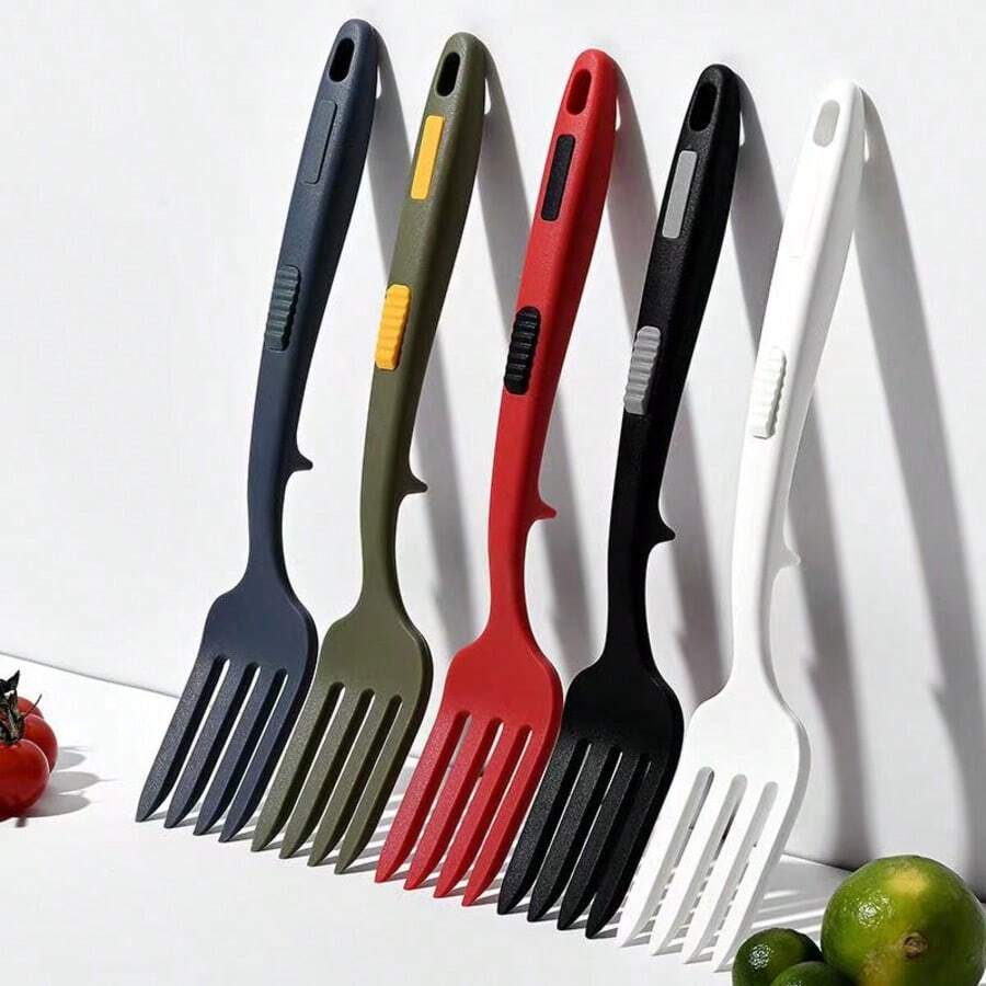 Forchetta flessibile in silicone resistente al calore, grande forchetta da cucina antiaderente, utensile versatile per mescolare gli ingredienti, schiacciare il cibo, sbattere le uova, cuocere - Blu scuro - Visualizzare 1