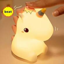 Rechargeable LED Night Light, Dreamlike Theme Night, Charging Atmosphere Lamp, Soft Bedside Lamp, Bedroom Decor Gift, Kawaii Room Decoration, Suitable For Various Room Types, Perfect For Party, Easter Gifts - White - View 6