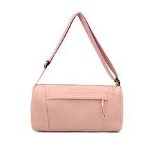 Minimalistische Mode einfarbige Damen Umhängetasche, lässige Schultertasche mit großer Kapazität und Reißverschluss, geeignet für Einkaufen, Alltag, Campus, Reise-Geschenk - Pink - Übersicht 5