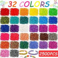 ligas para pulseras, 32 colores kit para hacer pulseras, 2700+ kit de pulseras de ligas, Con letras y decoraciones, Regalos DIY para niños de 7 a 12 años,43453182 - Multicolor - Ver 2
