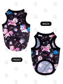 LUCKIE PAW 2pcs/Set Princess Unicorn Graphic Cooling Vest, Flea & Hair Shedding Resistant, Breathable Pet Vest For Small/Medium Dogs & Cats, Indoor/Outdoor Use - Multicolor - View 8