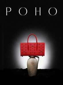 POHO Brand Luxury Customized Letter Medium Handbag - Red - Red - View 4