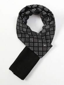 1pc Men's Double-Layer Business Scarf, Minimalist Fashion Necktie, Casual Warm Long Scarf - Multicolor - View 1