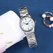 Casio Minimalist Roman Numeral Ladies Quartz Watch 30M Waterproof Stainless Steel Band Wristwatch - one-size - View 4