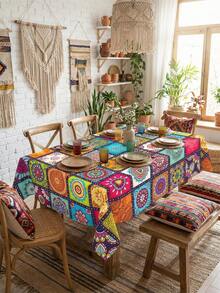 1 chiếc khăn trải bàn Mandala phong cách Bohemian, họa tiết hình học nhiều màu sắc, chất liệu polyester, hình tròn, vuông, chữ nhật, viền ren, chống bám bẩn, có thể giặt, trang trí nhà cửa hàng ngày, thích hợp cho đám cưới, Ngày của Mẹ, Ngày của Cha, lễ hội, bàn ăn nhà bếp, sử dụng được quanh năm. - màu đen - Xem 9
