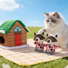 Đồ chơi nhồi bông 3 trong 1 hình nhà tuyết gấu trúc, đồ chơi gặm và phát tiếng kêu, thích hợp cho chó và mèo, giúp chúng tự giải trí. - Nhiều màu - Xem 5