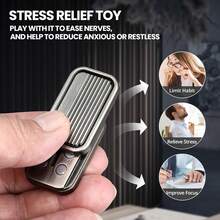 Brushed Metal 3 Layer Fidget Slider Push Card – Tactile EDC Fidget Toy For Stress Relief, Anxiety Calming, Sensory Play & Boredom Buster, Great For Travel, Office & Study Sessions For Teens & Adults - Multicolor - View 7