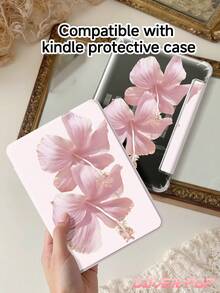粉色芙蓉花图案保护套,兼容 iPad Air 11 英寸 M3 2025 / M2 2024、Air 第五代 2022、(A16) 11 英寸第十一代 2025,兼容三星 Galaxy Tab、Kindle Paperwhite 第十二代 2024,透明背壳,时尚图案保护套,支持自动睡眠/唤醒功能,气囊保护,适合送礼和办公使用。 - 彩色 - 查看 9