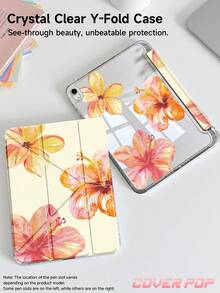 Yellow Hibiscus Case Compatible With IPad Air 11-Inch M3 2025 / M2 2024, Air 5th Generation 2022 , (A16) 11 Inch 11th Generation 2025,Compatible With Samsung Galaxy Tab,Kindle Paperwhite 12th Gen 2024, Clear Back ,Fashion Pattern Protective Case,Autlueomatic Sleep And Wake-Up Function, Airbag Protection, Suitable For Gifts And Office Use - Multicolor - View 5