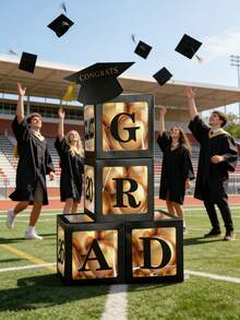 Bộ trang trí hộp bóng bay tốt nghiệp năm 2026, gồm 8 chữ cái tốt nghiệp "GRAD" và "2026", trang trí đầy tự hào cho các sinh viên tốt nghiệp năm 2026, phù hợp cho tiệc tốt nghiệp đại học và trung học. - nhiều màu - Xem 6