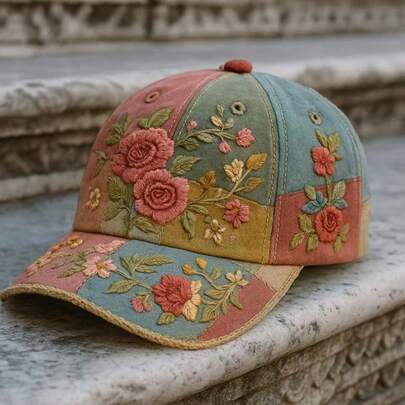 Gorra de béisbol POD para mujer, con estampado floral para exteriores, protección solar UV, ajustable, moderna, con estampado 3D de transferencia de calor, ideal para uso diario y de viaje.