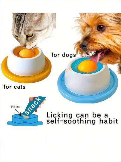 1个宠物舔食垫，适用于湿粮和酸奶 | 慢食喂食器，消耗能量，清洁口腔，适用于猫狗，塑料材质