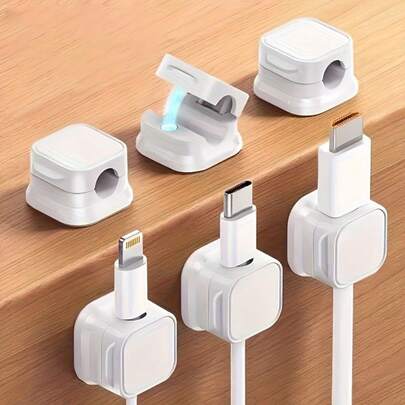 1/5pcs Magnetic Adjustable Cable Organizer Clips, Anti-Slip Desktop, Car, Home Charging Cable Holder, Easy Installation Office Desk Accessories Desk Accessories Office Supplies Office Accessories