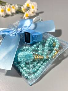 New Bowknot Gift Bag, Muslim Prayer Beads With Included Finger Ring Counter, Electronic Rosary, Suitable For Festivals And Gifts - Multicolor - View 13