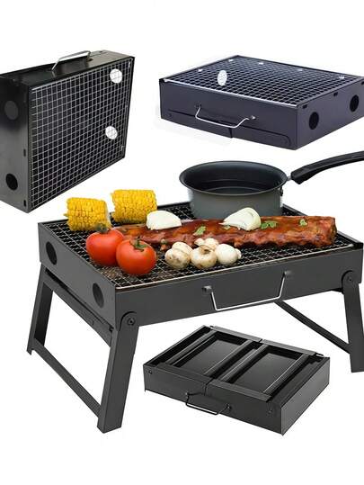 Parrilla de carbón para el hogar, mini parrilla de carbón, parrilla para picnic y camping al aire libre, parrilla portátil plegable, pequeña parrilla para barbacoa al aire libre