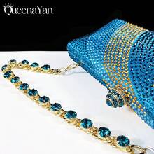 QueenYan 女款尖頭晚宴鞋包套組 極簡時尚高跟涼鞋搭配長款硬挺手拿包 - 天藍色 - 查看 3