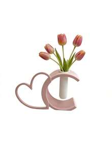 1PC Heart-Shaped DIY Geometric Hollow Hydroponic Test Tube, Flower Vase Decor, 3D Floral Arrangement, Home Bedroom, Kitchen Dining, Office Desk Decor - A - View 10