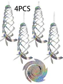 4 chiếc vòng phản quang hình xoắn ốc đuổi chim, thiết bị phản quang treo dài 40,13 cm để xua đuổi chim bồ câu và ngỗng khỏi nhà, vườn và hồ bơi. - A - Xem 13