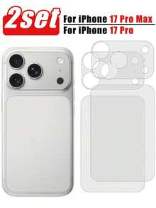 (4-In-1) 2+2pcs Soft PET Matte Rear Camera Lens Protector Film, Compatible With IPhone 17 Pro/17 Pro Max/17/17 Air, Anti-Scratch, Semi-Transparent, Ultra-Thin - Clear - View 11
