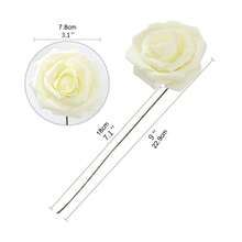 25 bông hoa hồng giả màu hồng đậm bằng xốp, có cuống, dùng để tự làm bó hoa cưới, trang trí tiệc cưới, trang trí bàn tiệc, trang trí nhà cửa. - Rượu sâm banh - Xem 3