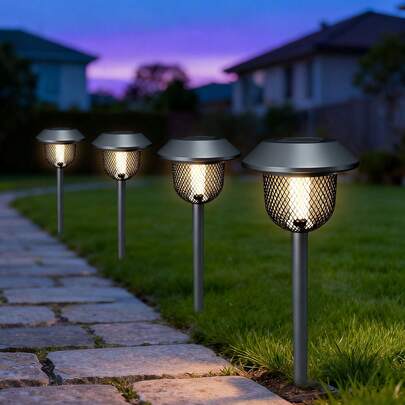 1/2pcs Outdoor Solar LED Lights, Suitable For Yard, Lawn, Balcony And Garden Decor Lighting String, Great For Decorating Villa, Courtyard, Balcony, Path And Lawn, Applicable For Party And Outdoor Celebration