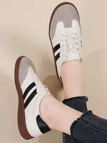 German Training Shoes, Women's Casual Sports Shoes, Soft Sole Campus Style Versatile Sneakers - Black - View 3