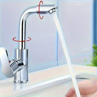 360 Degree Rotating Bathroom Faucet | Independent Cold And Hot Control, 80 Inlet Pipe, G1/2-Inch Connector, Easy To Install, Efficient Water Flow, Modern Design, High-Quality Surface Treatment, Multi-Angle Use For Rinsing Mouth, Washing Face