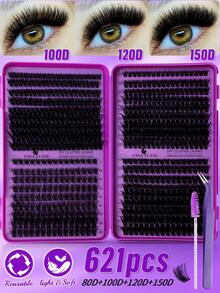 CMAYOME Bộ 800/684/640/621 sợi mi giả. Độ cong D: 10D + 20D + 30D + 40D/50D + 60D + 80D + 100D/80D + 100D + 120D + 150D - Mi giả thủ công, chất lượng cao, độ cong D, tự nhiên, bộ mi cá nhân hóa - Có thể tái sử dụng, nhẹ và dễ sử dụng, nối mi, mi tự nhiên, nối mi dày, bộ dụng cụ nối mi. - DD - Xem 13