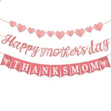 1 set Día de la Madre "Feliz Día de la Madre" Conjunto de 3 pancartas, decoración de fiesta agradecida a mamá para mesa de postres y fondo, accesorios creativos para crear un ambiente cálido en la reunión de padres e hijos en el Día de la Madre - Ver 1